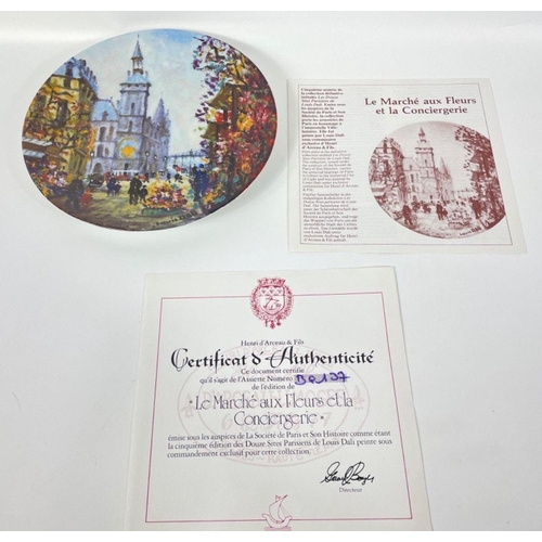 388 - Twelve limited edition LIMOGES collectors' plates with Parisian scenes to include L'Arc de Triomphe,... 