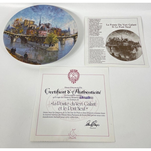 388 - Twelve limited edition LIMOGES collectors' plates with Parisian scenes to include L'Arc de Triomphe,... 