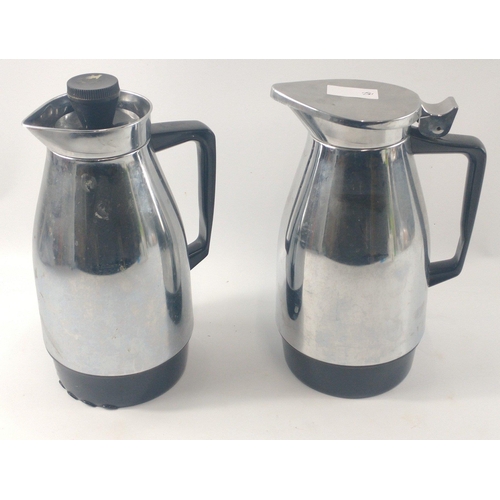 417 - HANDY! Two stainless steel effect thermos style coffee/tea pots - keep your cuppa nice and warm! Dim... 