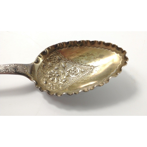 78 - A hallmarked, Edinburgh 1819, ornate silver serving spoon 23cm long, gross weight 55g. Possibly made... 