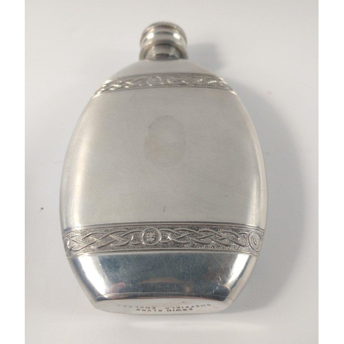 85 - A PEWTER small flask by EDWIN BLYDE still within its original presentation box, dimensions 11cm x 6c... 