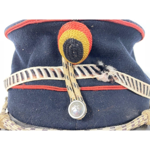 102 - Military Headgear / Headwear. WWII Era Belgian Army - Artillery Officers SHAKO HAT/ CAP The hat is m... 