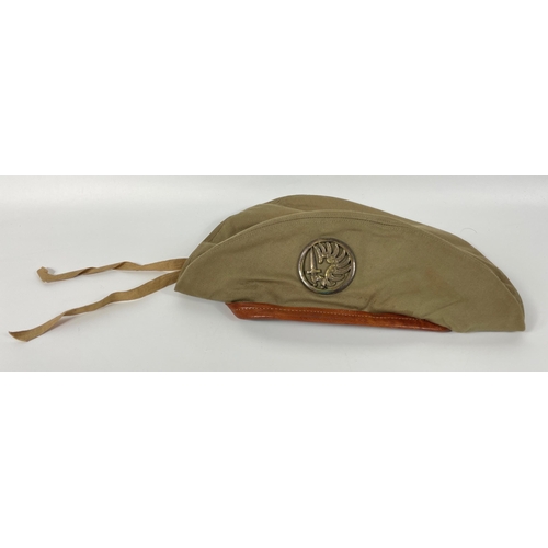 103 - Military Headgear / Headwear. FRENCH FOREIGN LEGION Military Khaki Beret by Marseille Maker. Used in... 