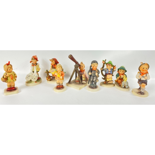 101 - A HUMMEL collection each approx 10cm tall to include  'I Brought You a Gift' HUM479 (Hummel Club)sig... 