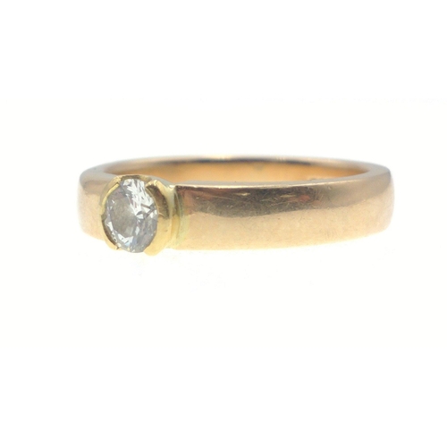 2G - PURCHASED FROM HATTON GARDEN JEWELLERS LONDON A 750 stamped yellow gold SUBSTANTIAL SOLITAIRE DIAMON... 