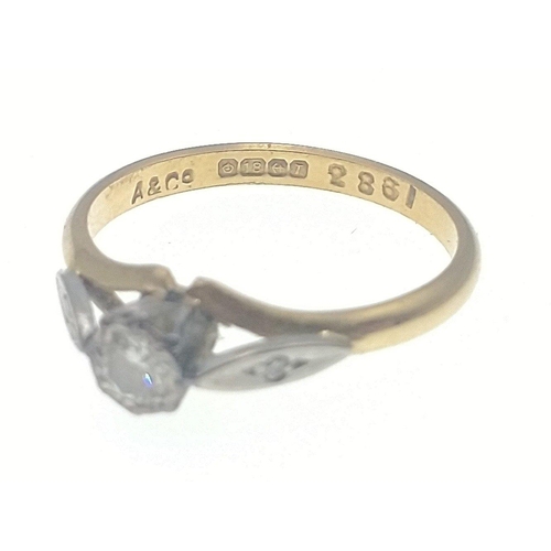 4 - A BEAUTIFUL large DIAMOND SOLITAIRE(tested) 18ct stamped and Hallmarked yellow gold ring gross weigh... 