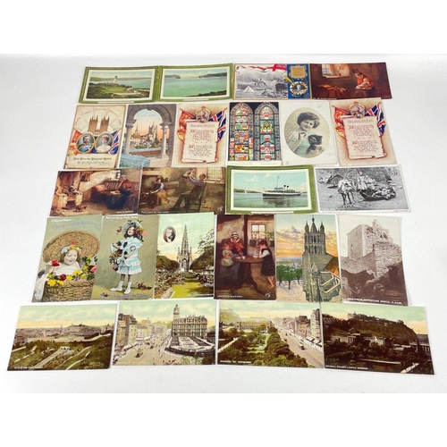 46 - A collection of vintage Scottish, UK and Continental postcards - mostly unused with no postage stamp... 