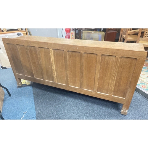 72D - MAGICAL - MOUSEMAN (Robert Thomson of Kilburn) SIDEBOARD (W: 185cm H: 82cm D: 47cm approx) with thre... 