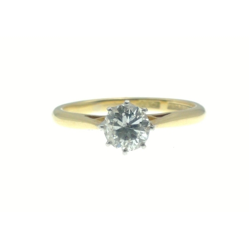 9 - DIAMONDS ARE FOREVER! A stunning 18ct yellow gold and platunum set large DIAMOND .75carat weight 3.2... 