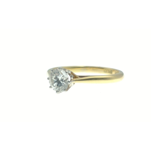 9 - DIAMONDS ARE FOREVER! A stunning 18ct yellow gold and platunum set large DIAMOND .75carat weight 3.2... 