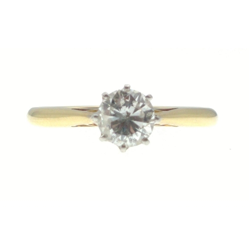 9 - DIAMONDS ARE FOREVER! A stunning 18ct yellow gold and platunum set large DIAMOND .75carat weight 3.2... 