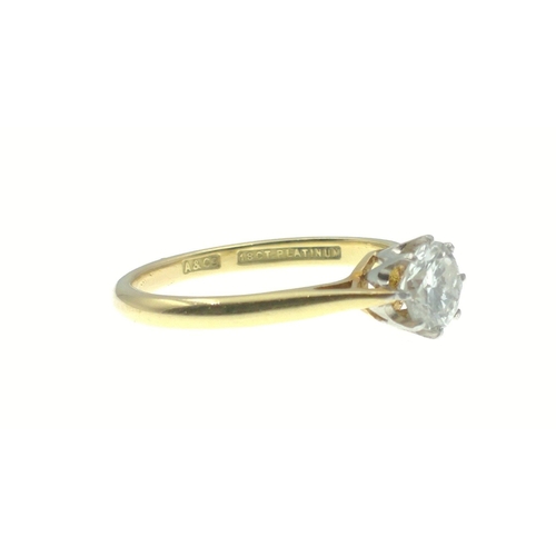 9 - DIAMONDS ARE FOREVER! A stunning 18ct yellow gold and platunum set large DIAMOND .75carat weight 3.2... 