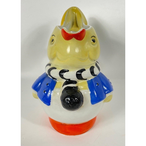 96 - Rare - SHELLEY signed by MABEL LUCIE ATTWELL, a duck teapot (reg 724421) standing 18cm tall and a ra... 