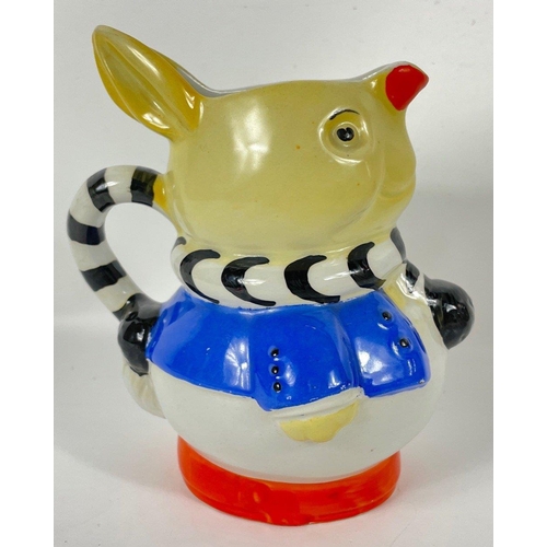 96 - Rare - SHELLEY signed by MABEL LUCIE ATTWELL, a duck teapot (reg 724421) standing 18cm tall and a ra... 