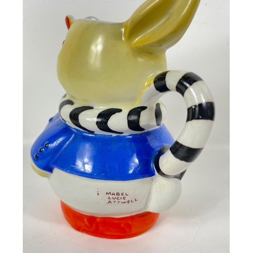 96 - Rare - SHELLEY signed by MABEL LUCIE ATTWELL, a duck teapot (reg 724421) standing 18cm tall and a ra... 