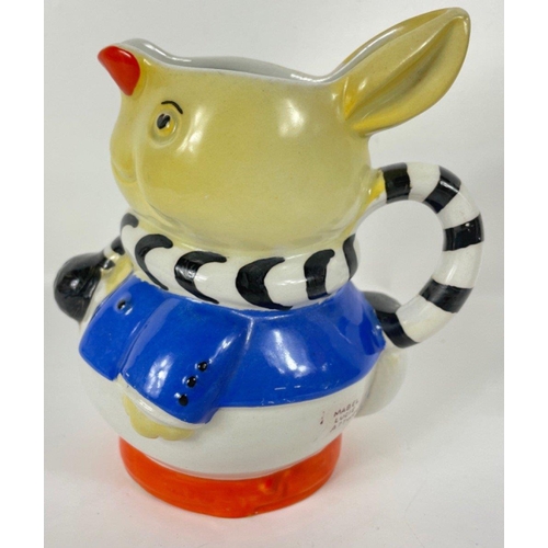 96 - Rare - SHELLEY signed by MABEL LUCIE ATTWELL, a duck teapot (reg 724421) standing 18cm tall and a ra... 