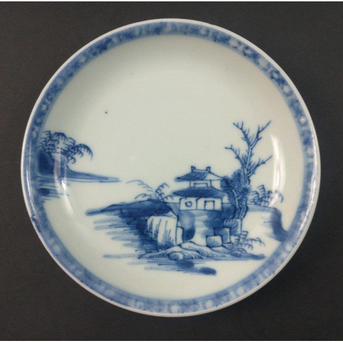 114 - A TEABOWL AND MATCHING SAUCER from the CH'ing Dynasty blue and white export porcelain rescued from t... 