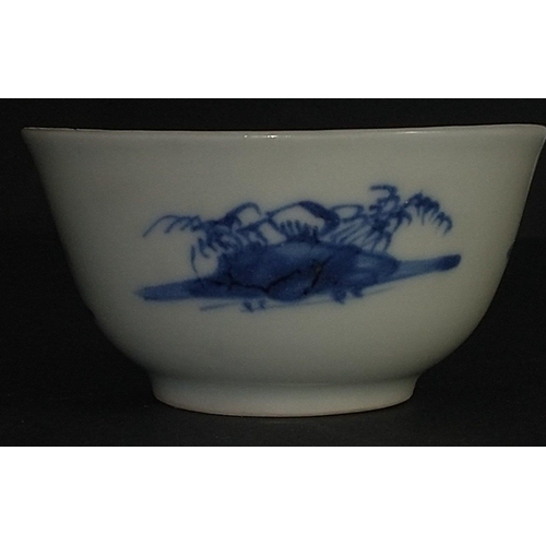 114 - A TEABOWL AND MATCHING SAUCER from the CH'ing Dynasty blue and white export porcelain rescued from t... 