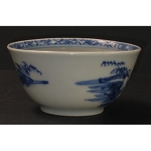 114 - A TEABOWL AND MATCHING SAUCER from the CH'ing Dynasty blue and white export porcelain rescued from t... 