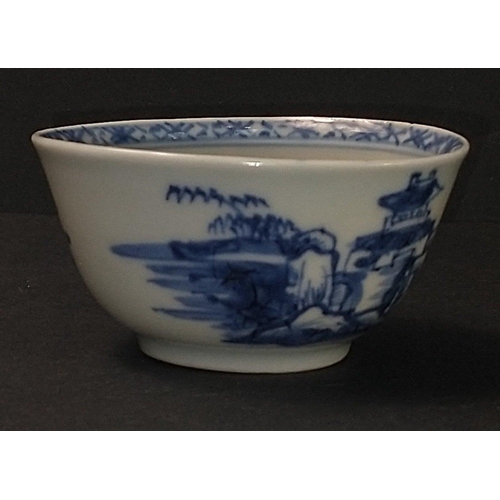 114 - A TEABOWL AND MATCHING SAUCER from the CH'ing Dynasty blue and white export porcelain rescued from t... 