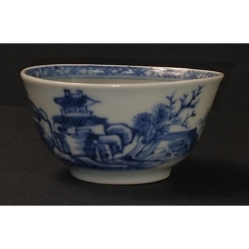 114 - A TEABOWL AND MATCHING SAUCER from the CH'ing Dynasty blue and white export porcelain rescued from t... 