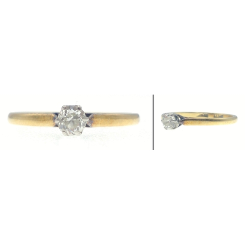 2D - An 18ct yellow gold BEAUTIFUL DIAMOND solitaire ring weight 2.32g  approx ring size P#1