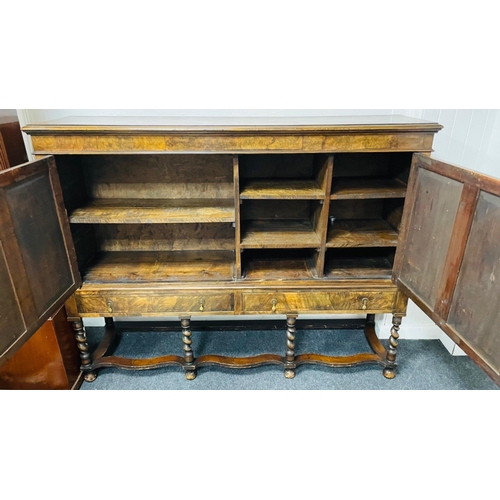 304 - A beautiful high quality antique raised early Victorian two door and two drawer sideboard supported ... 