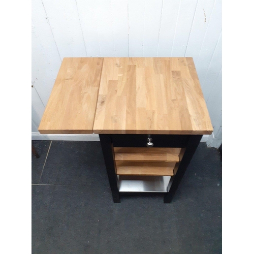 112 - FAB QUALITY! An unused butchers' table, complete with three shelves, a drawer, top extension and two... 