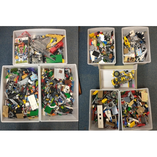 309 - A MASSIVE collection of LEGO to include a part-constructed pirates ship and space ship and much, muc... 