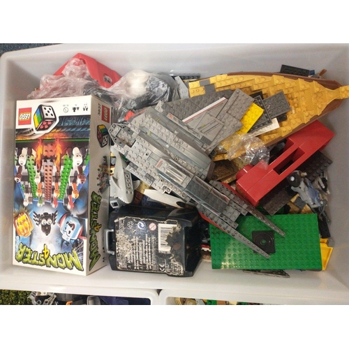 309 - A MASSIVE collection of LEGO to include a part-constructed pirates ship and space ship and much, muc... 