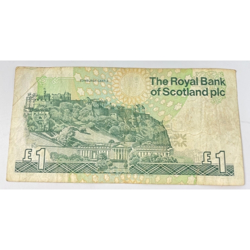 54 - EXTREMELY RARE LOWEST SERIAL No 1 on a ROYAL BANK OF SCOTLAND £1 Note 
serial No C/69 000001
 - The ... 