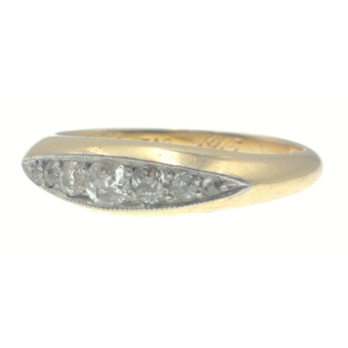 7 - BEAUTIFUL QUALITY DIAMONDS !18ct stamped yellow gold ring with 7 diamonds(tested) setting gross weig... 