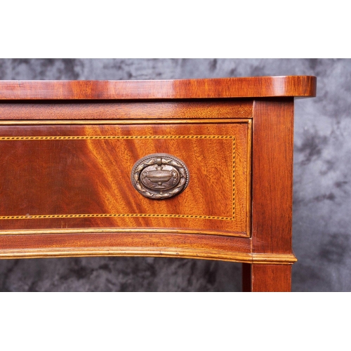 107 - RICHARDSONS handmade flamed Honduras mahogany sideboard/table with two cutlery drawers - dimensions ... 