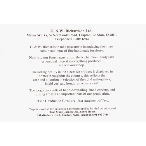 107 - RICHARDSONS handmade flamed Honduras mahogany sideboard/table with two cutlery drawers - dimensions ... 