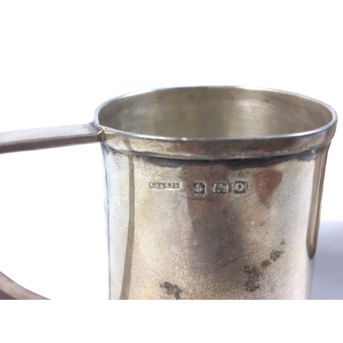 104 - Pair of solid silver tankards dated 1913.  Makers mark S.B. & S Ld for S Blanckensee &amp; S... 