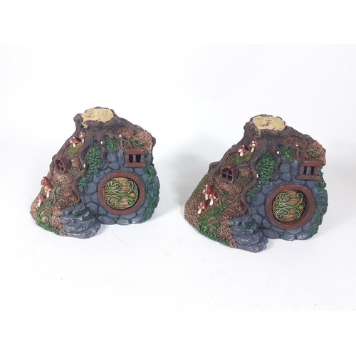 184 - A matching pair of shire fairy houses 20 W x 16cm high approx#197