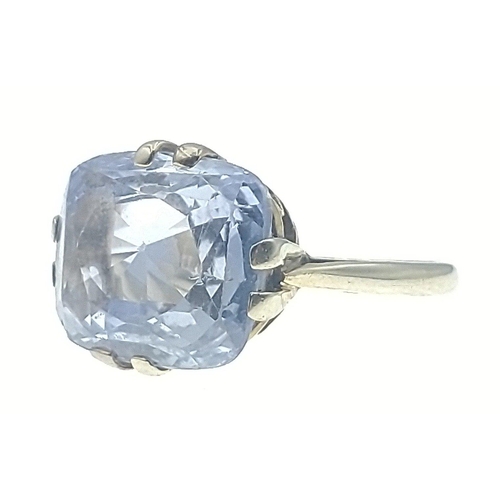 2 - A 9ct stamped ring with blue stone (1.5cm length), Size N, gross weight 4.00g#3