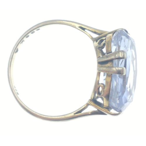 2 - A 9ct stamped ring with blue stone (1.5cm length), Size N, gross weight 4.00g#3