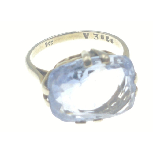 2 - A 9ct stamped ring with blue stone (1.5cm length), Size N, gross weight 4.00g#3