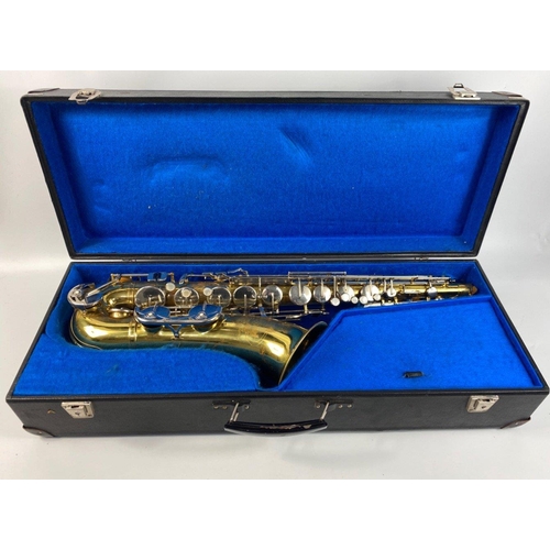 248 - A FABULOUS ELKHART saxaphone in it's original case and nice quality, complete with makers stamp on t... 