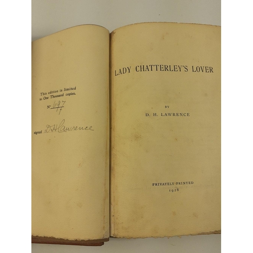 290 - Signed by DH LAWRENCE, a limited edition copy (697/1000) of LADY CHATTERLEY'S LOVER printed in a Pri... 