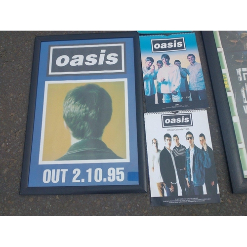 328 - OASIS FANS OUT THERE! Two framed OASIS posters - 'Out 2-10-95' and (83x56cm approx), and 'Right here... 