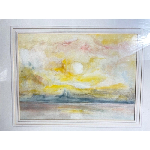 338 - JOAN RENTON, 'Sunset On The Forth, ORIGINAL WATERCOLOUR, signed in pencil and dated verso 1975 - dim... 