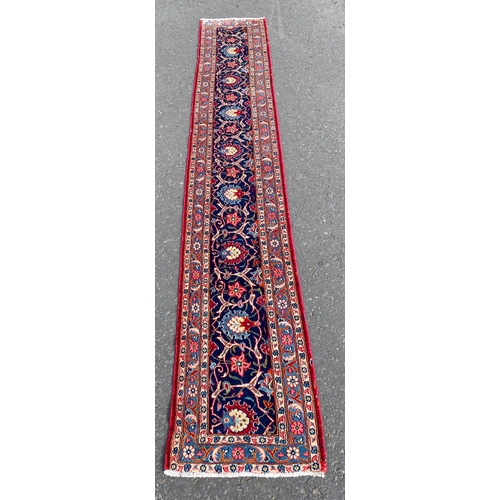 359 - A ESTHAN PERSIAN handmade woolen runner - dimensions 325cm x 55cm - professionally cleaned and in ve... 