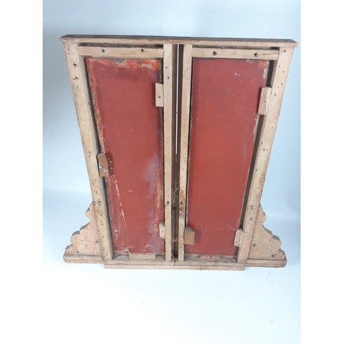 408 - A double Victorian Pine mirror with shelf 65x68x16cm approx#434