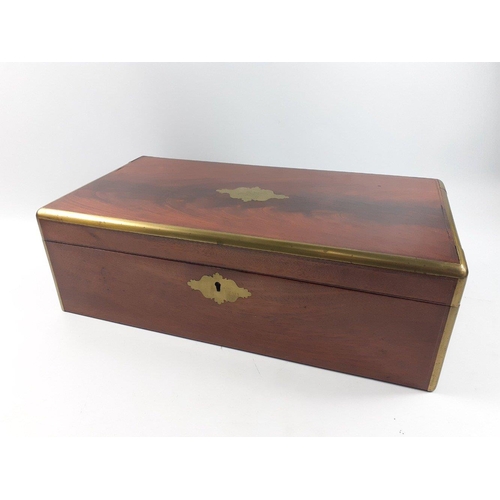 72 - A FABULOUS VICTORIAN mahogany writing slope of the highest quality with original glass ink pots with... 