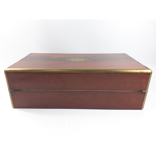 72 - A FABULOUS VICTORIAN mahogany writing slope of the highest quality with original glass ink pots with... 