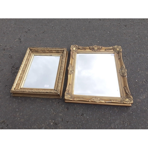 607 - A pair of medium sized gilt framed MIRRORS - largest dimensions 55cm x 65cm approx - NICE QUALITY FR... 