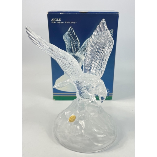 642 - AIGLE crystal glass eagle still boxed- dimensions 19cm x 13cm approx#218