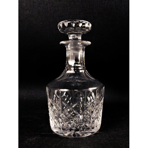 644 - CRYSTAL DECANTERS x2 and set of four Crystal whisky tumblers.  In good condition with no cracks, chi... 